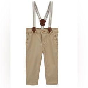 Baby BGosh khaki and suspenders set
